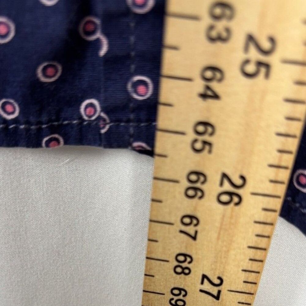 L.L. Bean Navy Blue Pink Polka Dot Button Down Shirt Women's XL Cotton Stretch - Picture 9 of 11